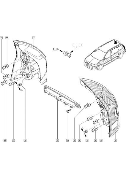 2x 8200175538 Araba Renault Megane Için Üçüncü Fren Işığı Mk2 Mk2 Mk Iı 2003-2008 Arka Kuyruk Işığı LED Yüksek Üçüncü Durdurma Lambası (Yurt Dışından)