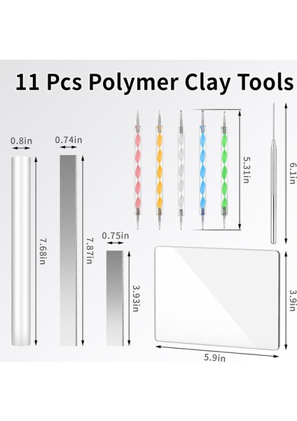 Polimer Kil Aletleri, 11 Adet Akrilik Kil Rulo Levha Seti Dıy Kesme Şekillendirme Heykeltraşlık Için (Yurt Dışından) fiyatları