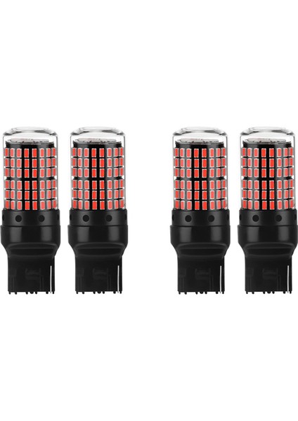 4x Araba 3014 144SMD Canbus T20 7440 W21W Dönüş Sinyali Işıkları Için LED Ampuller Park Fren Lambası Ters Işıklar Kırmızı (Yurt Dışından)