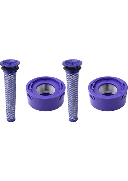 Dyson V7 Için 2x Ön Filtre + Hepa Filter Sonrası Kiti, V8 Kablosuz Vakum, Yedek Ön Filter ve Filtre Sonrası (Yurt Dışından)