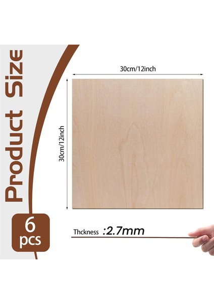 6 Adet Kontrplak, El Sanatları Lazer Kesim ve Gravür, Okul Kendin Yap Projeleri, Boyama, Fretwork Için Kalın Bitmemiş Ahşap (Yurt Dışından) fiyatları