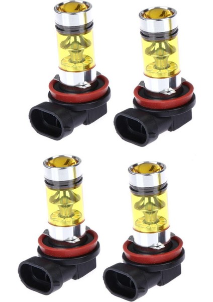 4 x Yüksek Güçlü LED Işıklar 100W H8 H11 Sarı Sis Far 2828 20LED Far Lambası (Yurt Dışından)
