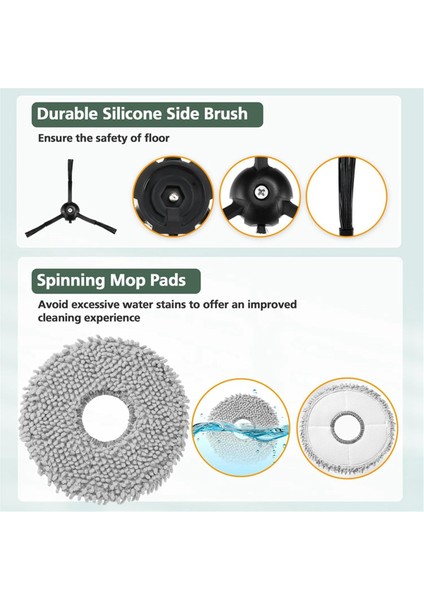 Roborock Q Revo Robot Için Vakum Süpürge Ana Yan Fırça Hepa Filtre Mop Bez Tuz Torbaları Aksesuarlar (Yurt Dışından) indirimleri