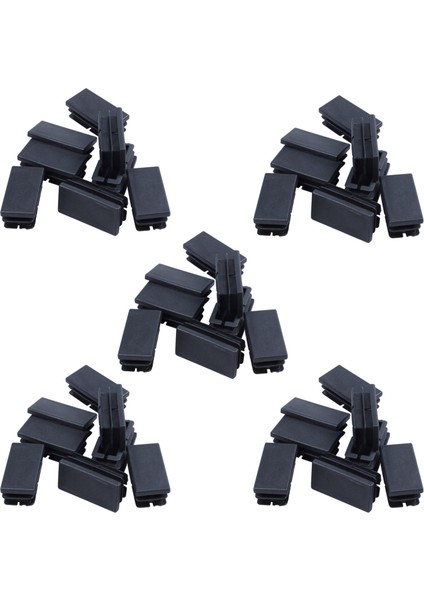 40 Pcs Siyah Plastik Dikdörtgen Blanking Uç Kapakları Ekler 20MM x 40MM (Yurt Dışından)