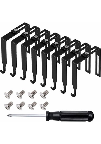 Kabin Askıları Evrensel Bölme Askısı Seti Metal Siyah Kanal Kancaları Kapı Aynası Askı Kabuğu Duvar Kancaları 8pcs (Yurt Dışından)