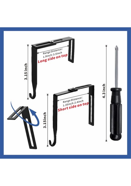 Kabin Askıları Evrensel Bölme Askısı Seti Metal Siyah Kanal Kancaları Kapı Aynası Askı Kabuğu Duvar Kancaları 8pcs (Yurt Dışından) fiyatları