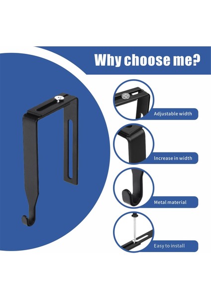 Kabin Askıları Evrensel Bölme Askısı Seti Metal Siyah Kanal Kancaları Kapı Aynası Askı Kabuğu Duvar Kancaları 8pcs (Yurt Dışından) fırsatları