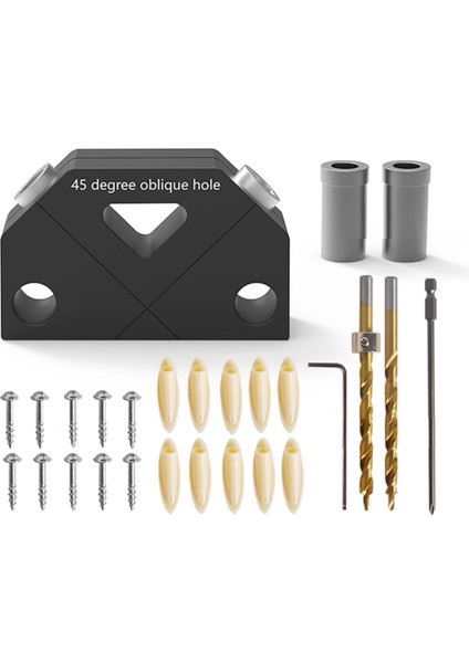 45 Derece Eğik Delik Yumruk Bulucu Ağaç Işleme Delme Bulucu Yumuşma Asistanı Konumlandırma Ahşap Işleme Araçları 8.0mm (Yurt Dışından)