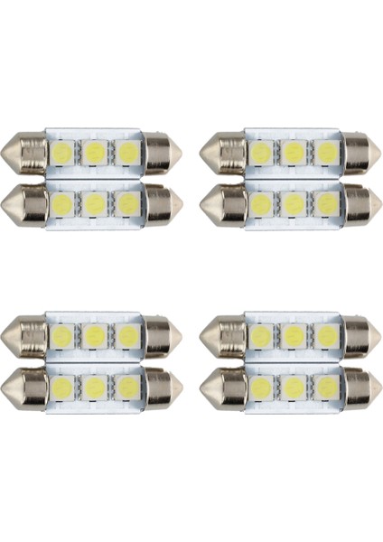 8x C5W 3 LED Smd 5050 36MM Xenon Beyaz Ampul Plaka Servis Festoons Dome Tavan Lambası Araba Işığı (Yurt Dışından)