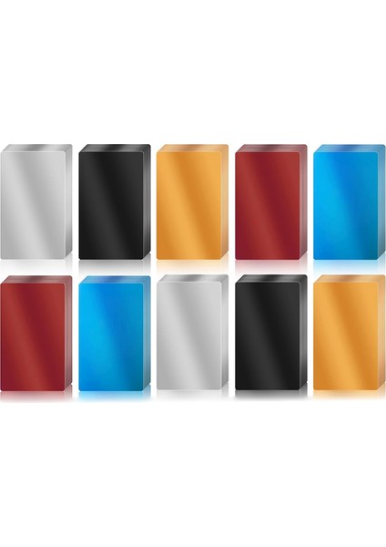100 Adet Metal Gravür Boşlukları Renkli Alüminyum Levha Lazer Gravür Kartvizit Kendin Yap Hediye Kartları 86X54X0.2MM (5 Renk) (Yurt Dışından)