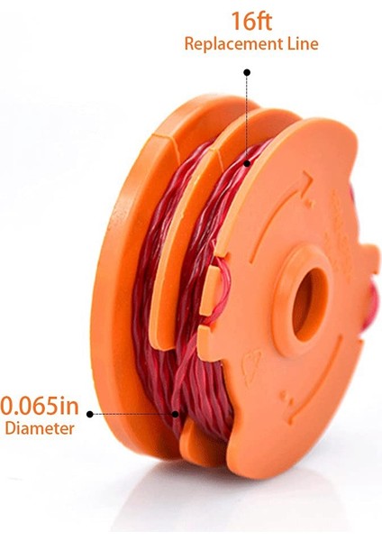 WA0007 / 50022833 Worx WG116 WG119 Kablolu Elektrikli Tel Düzelticiler Için Yedek Hat Giyotin Makarası, 16FT 0.065 Inç (Yurt Dışından) fiyatları