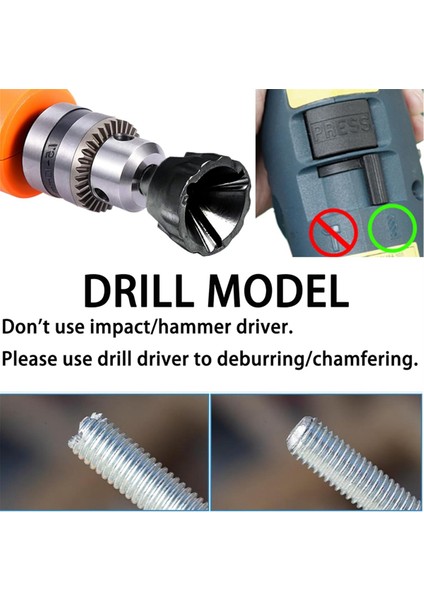Tungsten Karbür Bıçağı ile Tüm Iş Parçacığı Deburring Aracı, Tapma Pahlama Matkap Ucu Ile, Çapak Aletlerini Kaldır 2 Paketi (Yurt Dışından) indirimleri