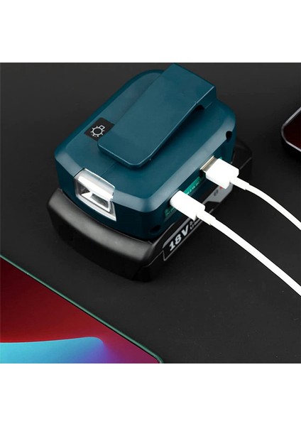 Makita Için ADP05 14.4V/18V Aslan Pil Usb/tip-C Dönüştürücü Bağlantı Noktası ile LED Işık Spot Işığı Dış Mekan Aydınlatması Makita Için (Yurt Dışından) modelleri