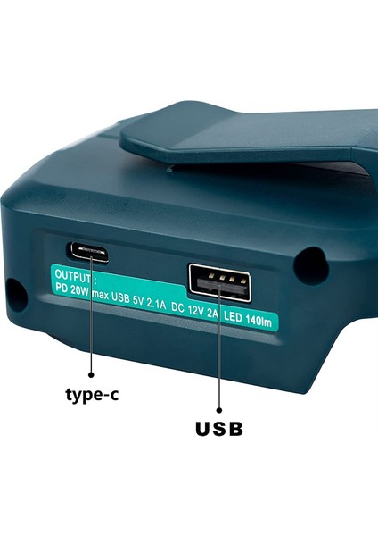 Makita Için ADP05 14.4V/18V Aslan Pil Usb/tip-C Dönüştürücü Bağlantı Noktası ile LED Işık Spot Işığı Dış Mekan Aydınlatması Makita Için (Yurt Dışından) fırsatları