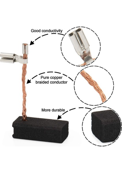 Dewalt DWP611 Porter Kablosu 450 Yönlendirici, DWP611PK, A27343 (6X9X19.5 Mm) Için Uyumlu 12 Adet Karbon Fırçası (Yurt Dışından) modelleri