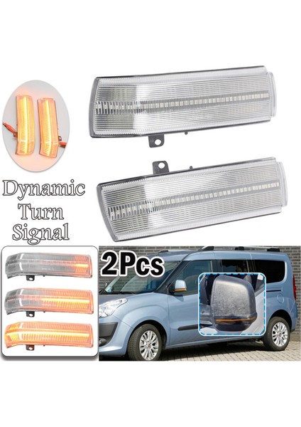 Dinamik LED Dikiz Yan Ayna Yanıp Sönmeleri Göstergesi Opel Vauxhall Combo Ram 68289076AA 71765377 (Yurt Dışından) modelleri