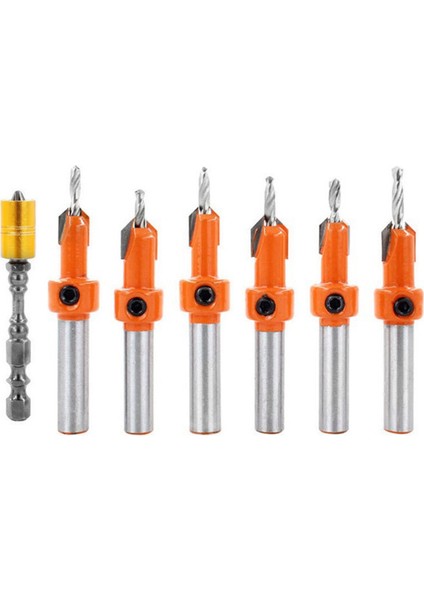 Counterbore Matkap Konik Matkap Seti Ağaç Işleme Açıcı Seti Altıgen Vida Donanım Araçları Karşıbasa Matkap 7 Adet (Yurt Dışından)