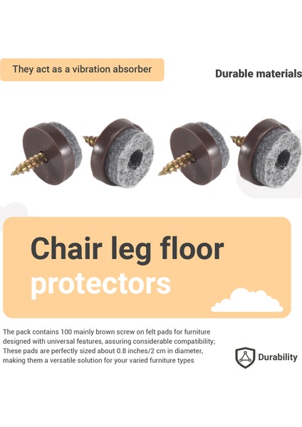 100 Adet Keçe Sandalye Pedleri Üzerine Vidalı 0.8 Mobilya Kaydırıcıları Için Keçeli Pedler (Yurt Dışından) fırsatları