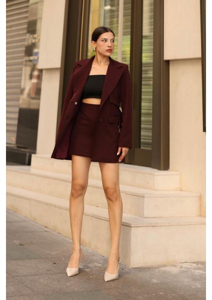 Kadın Bordo Zincirli Ceket fiyatları