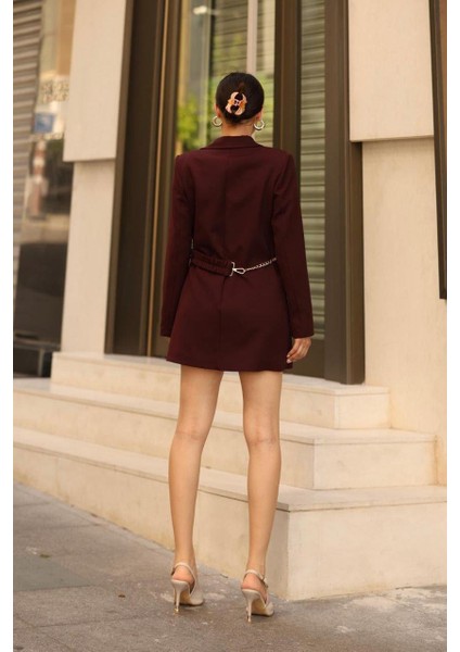 Kadın Bordo Zincirli Ceket fırsatları