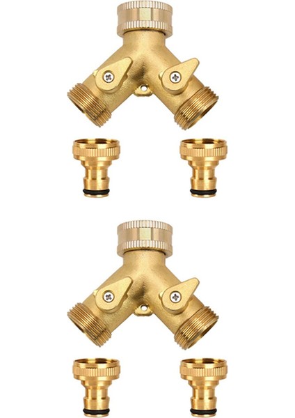 2x 3/4 Inç 2 Yollu Hortum Ayırıcı Pirinç Y Valf Bahçesi Musluk Konnektörü 2 X3/4 Inç Pirinç Su Musluk Dış Musluk Kiti (Yurt Dışından) fiyatları