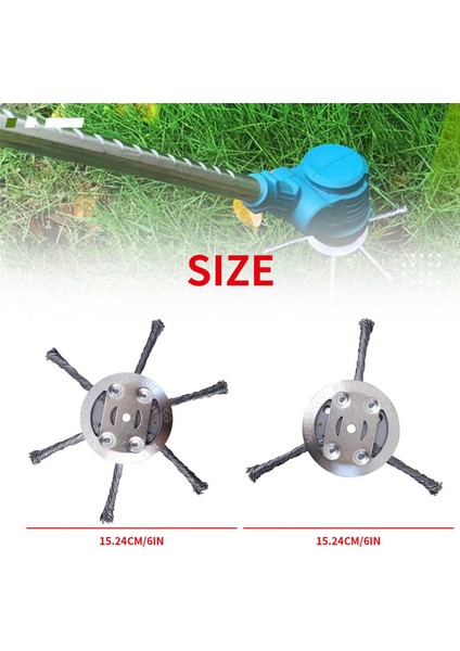 2x 6 Inç Çelik Tel Çim Düzeltici Kafalar, Düzeltici Kafa Çim Strimmer Çelik Tel Tekerlek Çim Biçme Makinesi Ot Fırça Kesici (Yurt Dışından) fiyatları