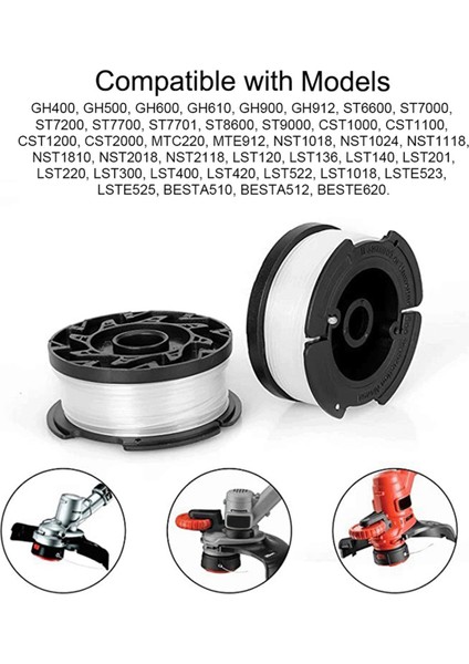 8 Pcs Çizgi Dize Düzeltici Çok Fonksiyonlu Otomatik Ot Çim Döşeme Yapma Makarası Siyah+Decker AF-100-3ZP (Yurt Dışından) fiyatları