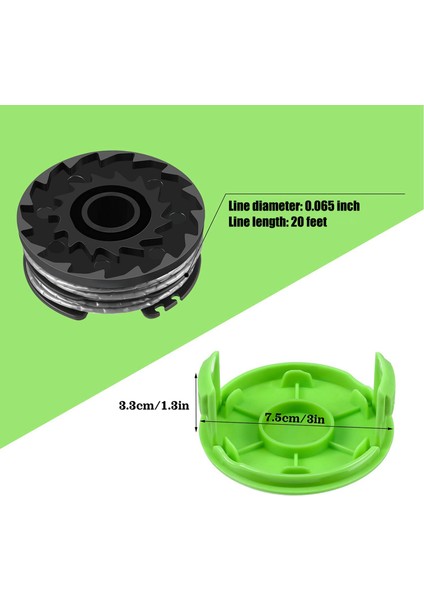 Yabani Ot Yiyen Çift Çizgi String Düzeltici Yedek Makara Greenworks 2900719,20FT 0.065INCH (8 Makara + 2 Kapağı) (Yurt Dışından) fırsatları