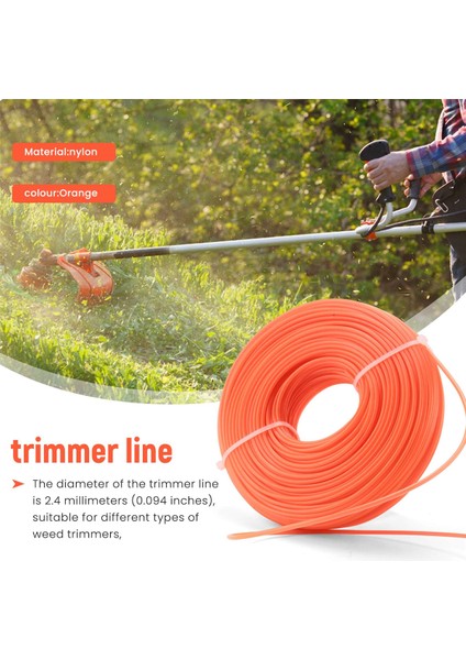 Naylon Kesme Ipi, Çap 2,4 Mm, Uzunluk 86M, Yuvarlak Çim Kesme Makinesi, Iplik, Yabani Ot Kesme Makinesi, Park Için Çalı Kesme Iplikleri (Yurt Dışından) indirimleri