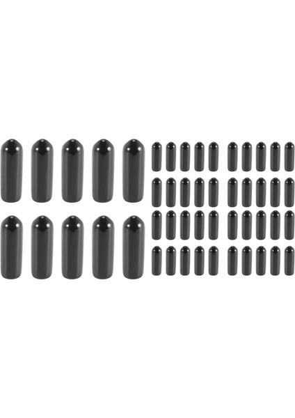 200PCS Kauçuk Uç Kapaklar 4mm Kimlik Pvc Yuvarlak Tüp Cıvatası Kapak Vidalı Iplik Koruyucular Siyah (Yurt Dışından)