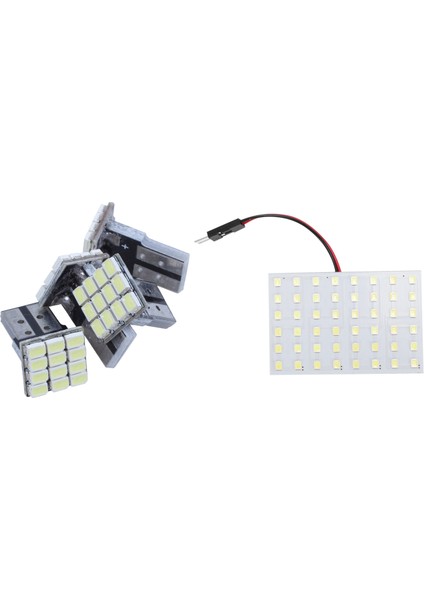 1set Beyaz 1210 Smd 48 LED Araba Iç Kubbe Işığı ve 4x T10 W5W Beyaz Canbus 1206 12-Smd LED 12V Ampul Lambası (Yurt Dışından)