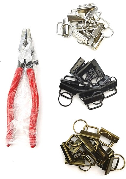 30 Adet 32MM Keychain Donanım Kiti Bilek Kelepçesi Kömeli Anahtarlık Dıy Araçları Için Uygundur (Yurt Dışından) fiyatları