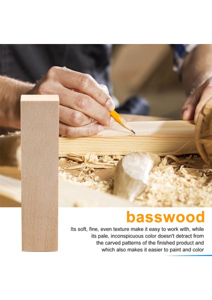 Adet Ihlamur Ağacı Oyma Blokları Ahşap Yeni Başlayanlar Için Oyma Hobi Kiti Dıy Oyma Ahşap (Yurt Dışından) indirimleri