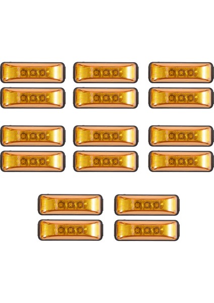 16PCS 24V 3.9inch 3 LED Kamyon Römorku Amber Işık Ön LED Yan Işaretçi Işıkları Açıklama Göstergesi Lamba Su Geçirmez (Yurt Dışından)