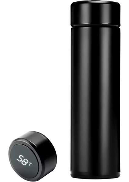 Dijital LED Sıcaklık Isı Göstergeli Demlik Aparatlı Akıllı 500 ml Çelik Termos Matara