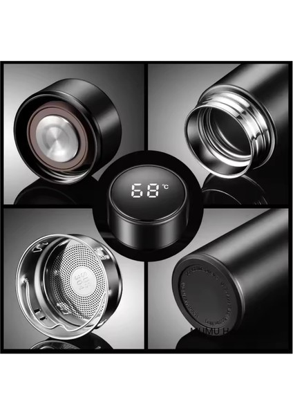 Dijital LED Sıcaklık Isı Göstergeli Demlik Aparatlı Akıllı 500 ml Çelik Termos Matara indirimleri