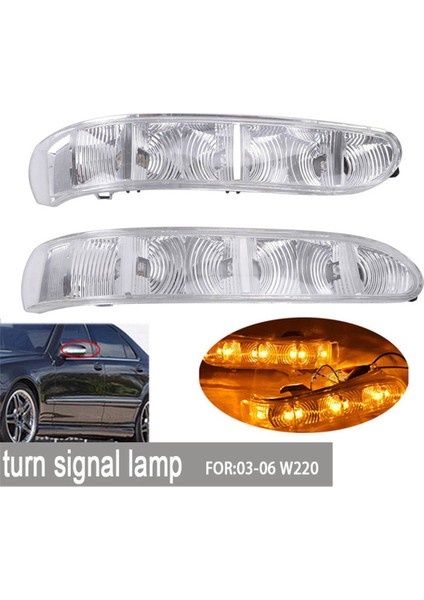 2x Araç Yan Ayna Dönüş Sinyali Işık Yanıp Sönen Lamba Mercedes-Benz W220 W215 S cl Sınıfı CL500 S500 S600 2003-2006 (Yurt Dışından) modelleri
