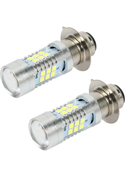 2x H6 Tek Pençe Motosiklet 3030 21SMD LED Far Kafası Işık Lambası Ampul 1200LM Beyaz 21W (Yurt Dışından)