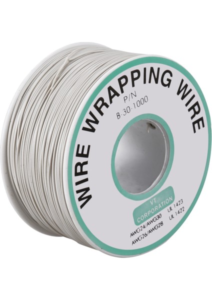 305M Beyaz Pvc Kaplı Kalay Kaplama Bakır Tel Tel Sarma 30AWG Kablo Rulosu (Yurt Dışından)