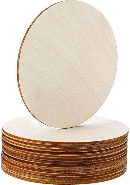 Inç Bitmemiş Ahşap Daire Yuvarlak Ahşap Parçalar Dıy Craft Projesi Için Boş Yuvarlak Süsler Ahşap Kesikler, Dekorasyon (Yurt Dışından)