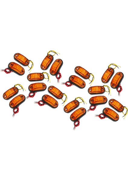 20PCS Amber 2 LED Işık Oval Koşullama Trailer Araba Kamyonu Yan Işaretçi Kuyruk Lambası (Yurt Dışından)