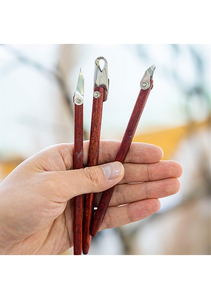 Kırmızı Çiçek Armut Oyma Aletleri Doku Kil Heykeller El Oyması Dekoratif Paslanmaz Çelik Halka Bıçaklar B (Yurt Dışından)