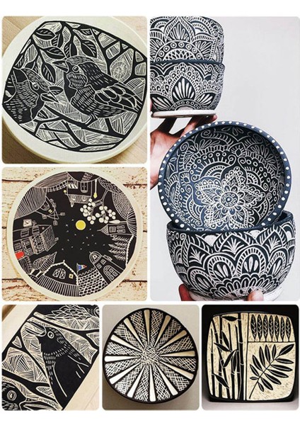 Kırmızı Çiçek Armut Oyma Aletleri Doku Kil Heykeller El Oyması Dekoratif Paslanmaz Çelik Halka Bıçaklar B (Yurt Dışından) fırsatları