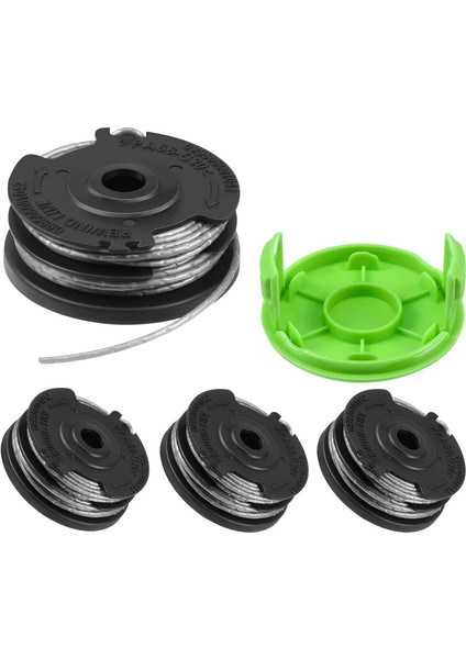 Weed Eater Çift Hatlı Ot Biçme Makinesi Greenworks Için Yedek Makara 2900719,20FT 0.065INCH (4 Makara + 1 Kapak) (Yurt Dışından)