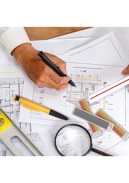 Masif Marangoz Kalemleri 3 Parça Set, Marangoz Kalemleri, Dahili Kalemtıraşlı Uzun Burunlu Derin Delikli Kalem Kalemi (Yurt Dışından) indirimleri