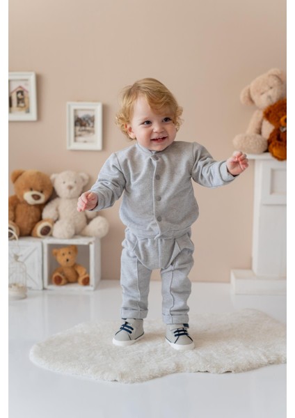 Erkek Bebek Örme Ceket ve Pantolon Takım - Gri fiyatları