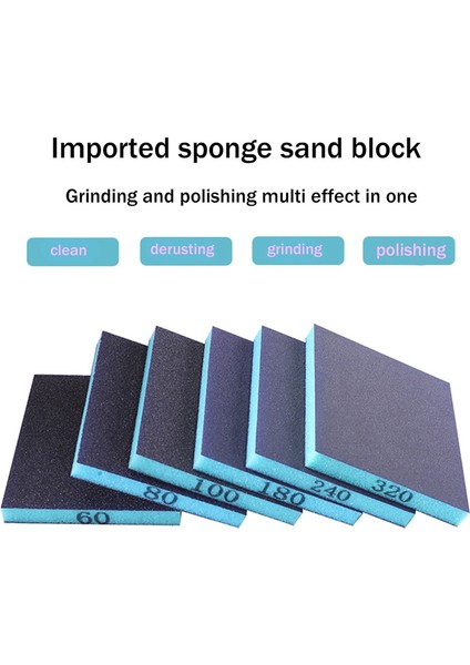 6 Adet Zımpara Süngeri, 60/80/100/180/240/320 Kum, Çift Taraflı Zımpara Bloğu, Islak ve Kuru Çift Kullanımlı Ahşap Metal Duvar (Yurt Dışından) modelleri