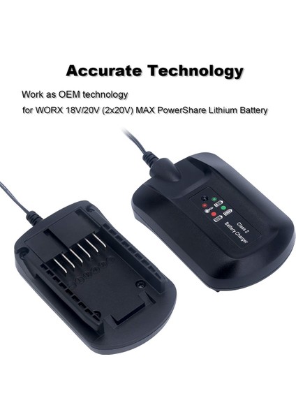 Abd Plug WA3742 WA3732 20V Lityum Şarj Cihazı, Worx 18V/20V Powershare Pil ile Uyumlu WA3525 WA3520 WA3512 WA3512.1 (Yurt Dışından) modelleri