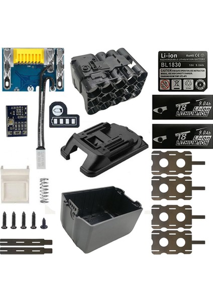 Dıy BL1890 Pil Kutusu Pcb Şarj Koruma Levhası Kabuk Kutusu Makita 18 V BL1860 9.0AH LED Pil Göstergesi ile (Yurt Dışından)
