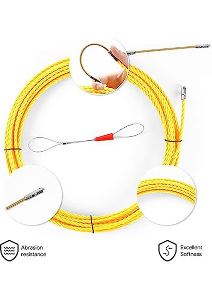 Balık Bant Çektirme Duvar Hattı Geçirici Od 6mm Artı Olta Bağlantı Elemanı W/çelik Halat 50FT (15M) (Yurt Dışından) fiyatları